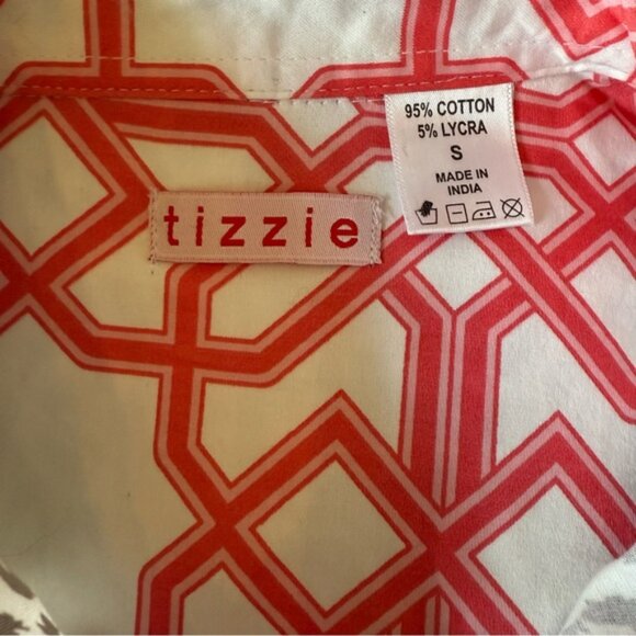 Tizzie Black and White Cheetah Print Pattern Blouse with Contrasting Fabric S - Picture 9 of 11